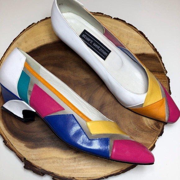 vintage color block sandals